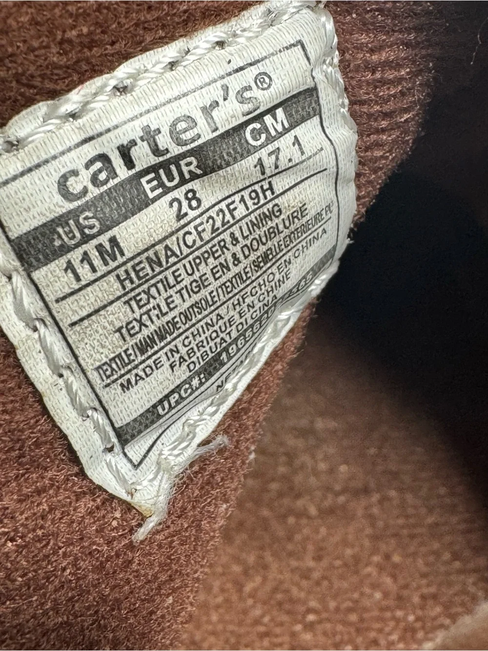 Carter’s Hena Brown Fringe Mocassin Boots Toddler Size 11 Suede Western Boho EUC